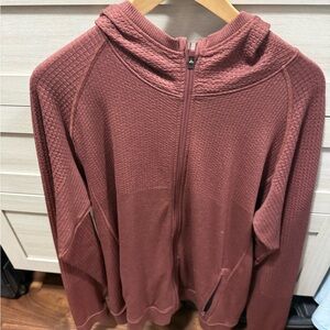 Women's Textured Zip-Up Sweater - Rust